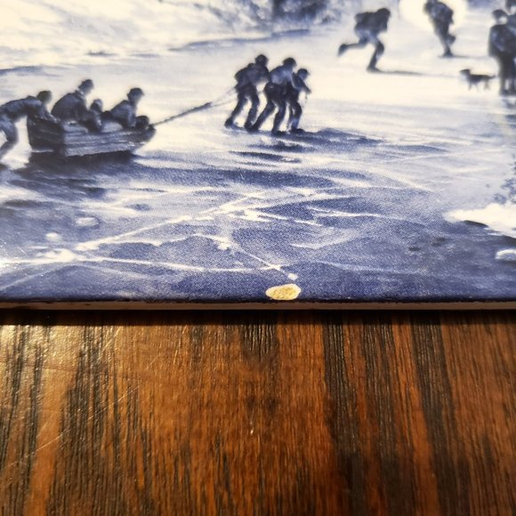 Royal Mosa Holland Christmas 1843 Castle In Winter Decorative Tile 6” X 6” READ - Picture 5 of 10